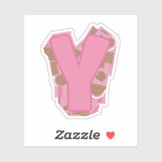 Coffee Letter Y: Monogram Initial  Sticker