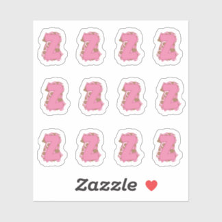 Coffee Letter Z: Monogram Initial Sheet Sticker