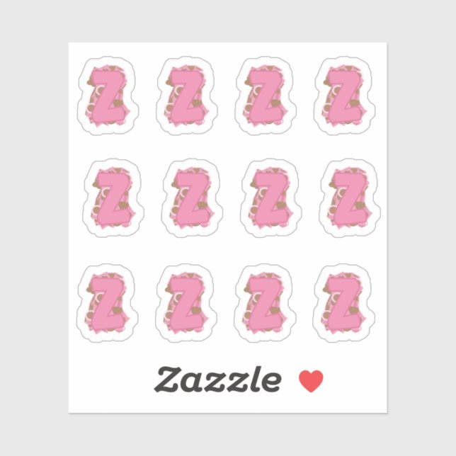 Coffee Letter Z: Monogram Initial Sheet Sticker (Sheet)