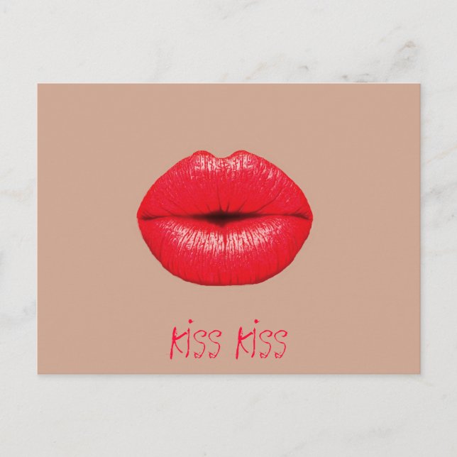 Coffee Lips kiss kiss pop art Postcard (Front)