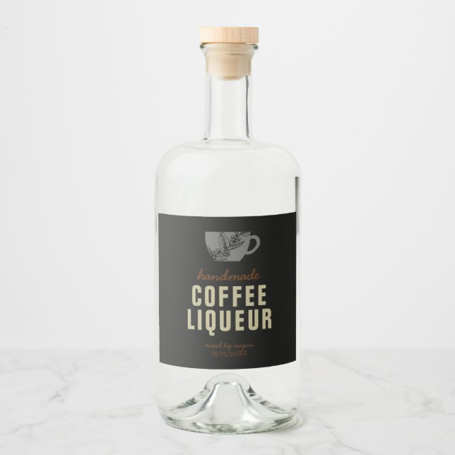 Coffee Liqueur Liquor Bottle Label (Front)