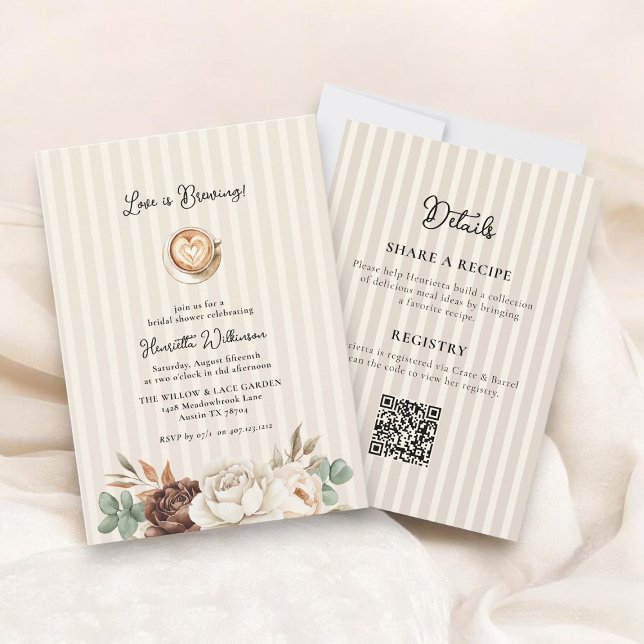 Coffee Love Brewing Bridal Shower Invitation (Creator Uploaded)