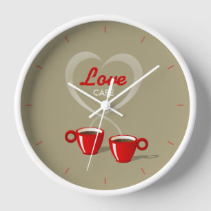 Coffee Love Café Personalized Wall Clock