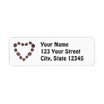 Coffee Love Coffee Bean Heart Label