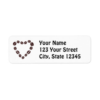 Coffee Love Coffee Bean Heart Label