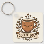 Coffee love. Cute coffee lover keychain