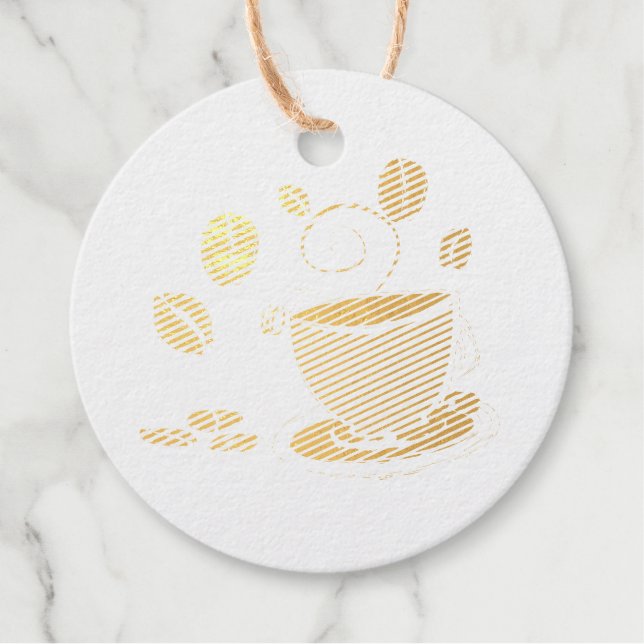 Coffee Love Foil Favor Tags (Front)