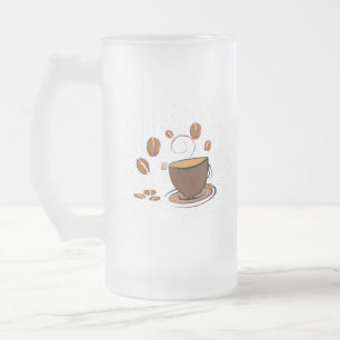 Coffee Love  Frosted Glass Beer Mug