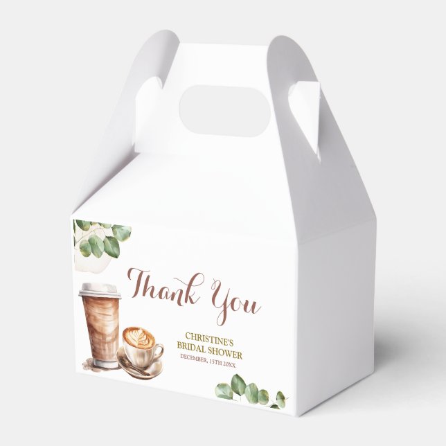 Coffee Love is Brewing Bridal Shower Favor Box (Front Side)