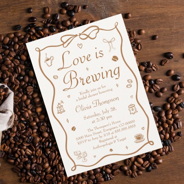 Coffee Love is Brewing Bridal Shower Invitation (Creator Uploaded)