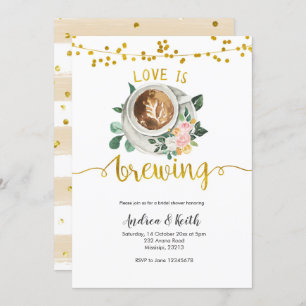 Coffee Love is Brewing Bridal Shower Invitation