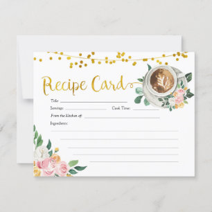 Coffee Love is Brewing Bridal Shower Recipe Card