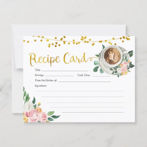 Coffee Love is Brewing Bridal Shower Recipe Card