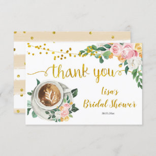 Coffee Love is Brewing Bridal Shower Thank You Car