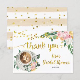 Coffee Love is Brewing Bridal Shower Thank You Car Card