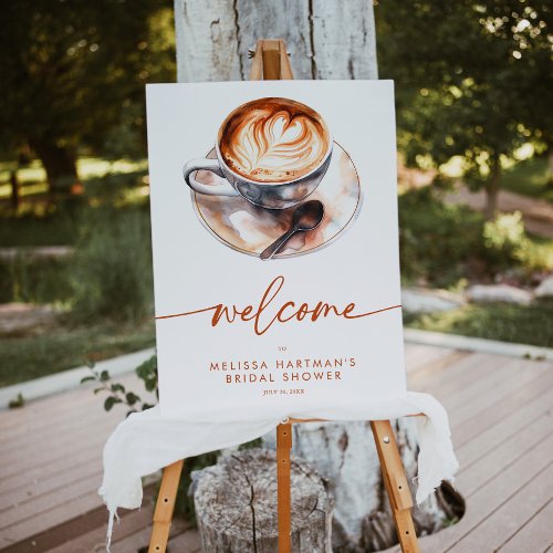 Coffee Love Is Brewing Bridal Shower Welcome Poster