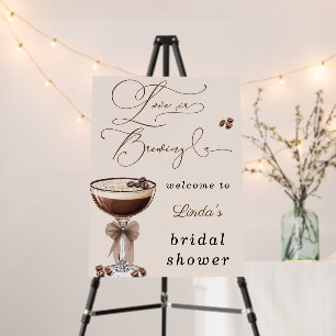 Coffee Love Is Brewing Bridal Shower Welcome Sign