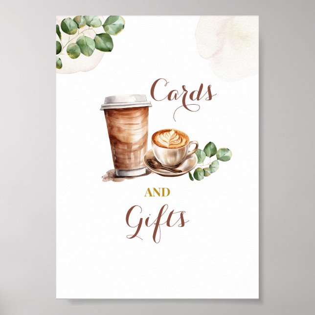 Coffee Love is Brewing Cards and Gifts Party Sign (Front)