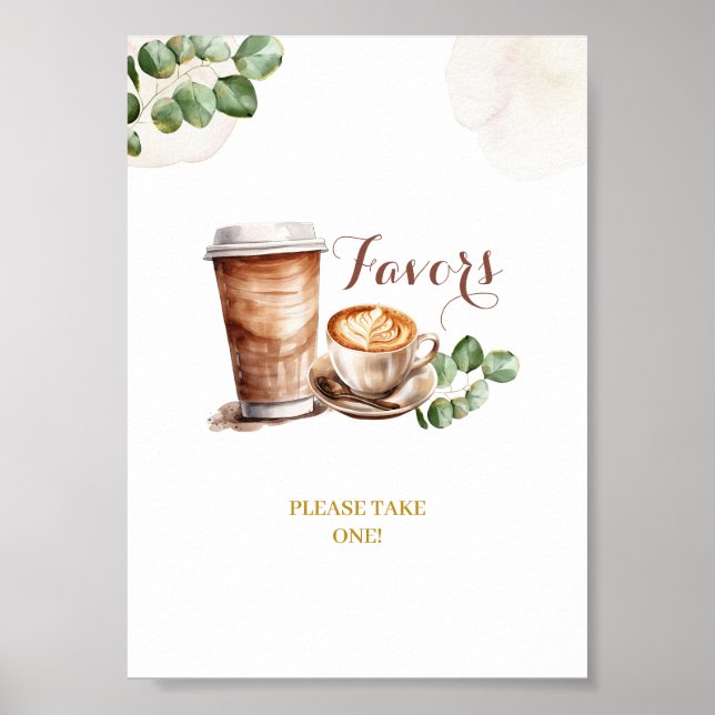 Coffee Love is Brewing Favors Party Sign (Front)