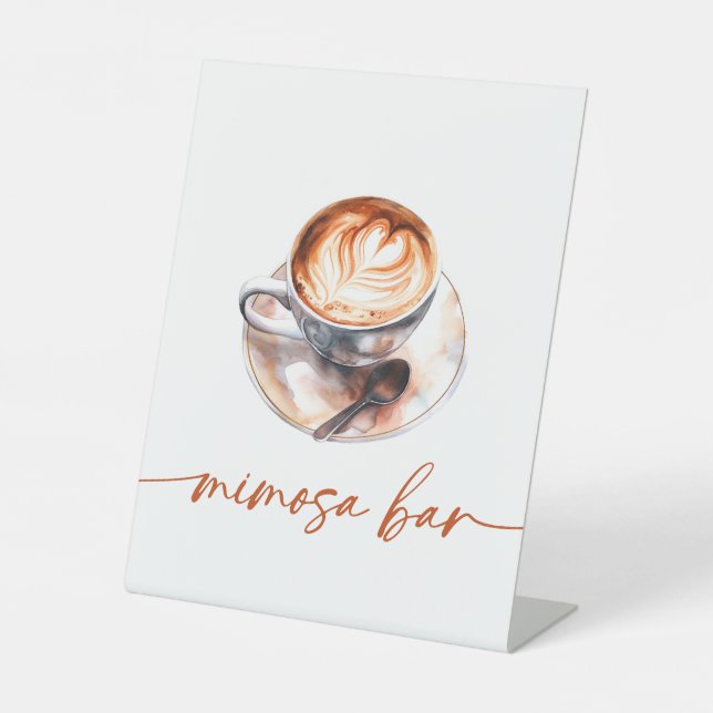 Coffee Love Is Brewing Mimosa Bar Pedestal Sign (Front)