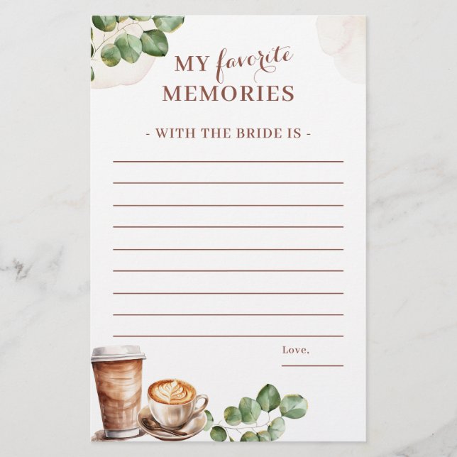 Coffee Love is Brewing My Favorite Memory Game (Front)