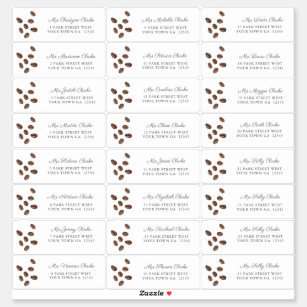 Coffee Love Is Brewing Shower Guest Address Labels
