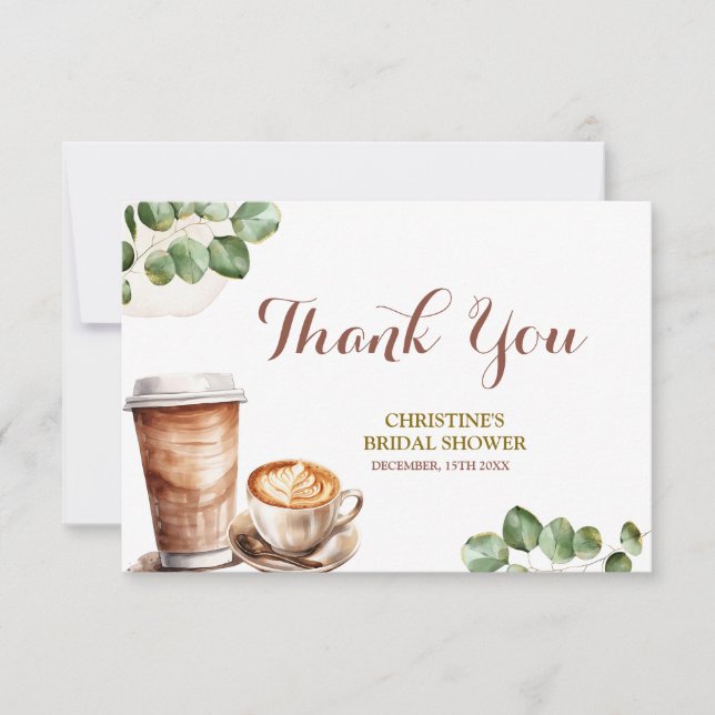Coffee Love is Brewing Thank You Card (Front)