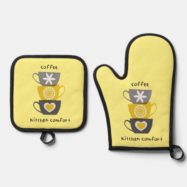 Coffee Love: Kitchen Pot Holder Set (Front)