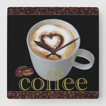 Coffee Love Kitchen Wall Clock by DaisyPrint at Zazzle