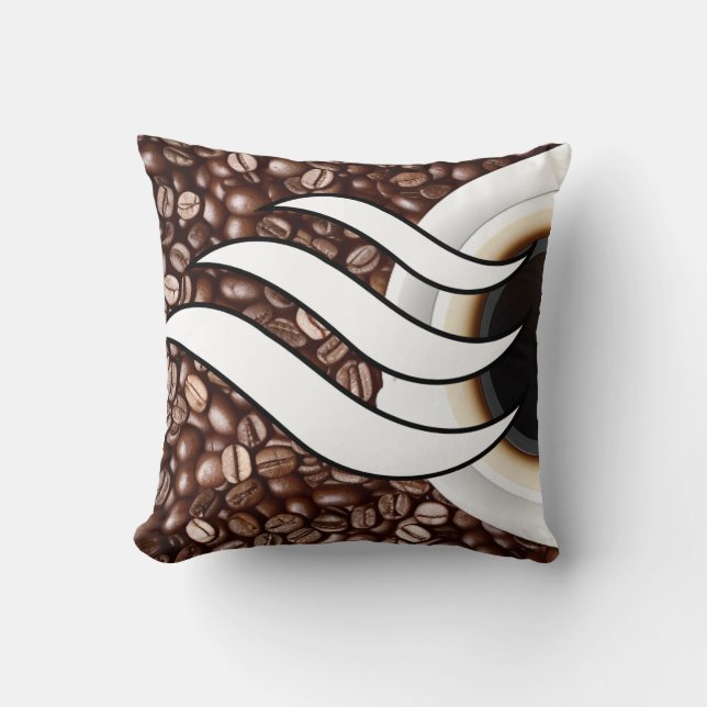 Coffee Love Throw Pillow (Front)