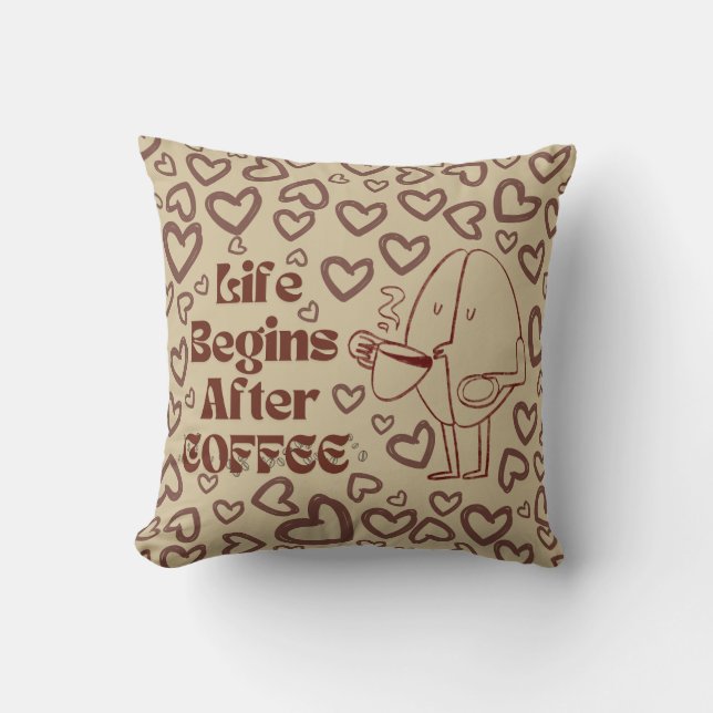 Coffee love 🤎 throw pillow (Front)
