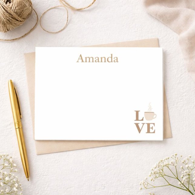 Coffee Love White and Brown Post-it Notes (Creator Uploaded)