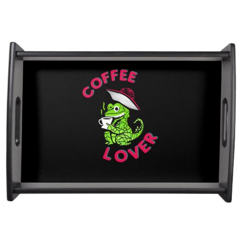 Coffee lover alligator  T_Shirt Bottle Opener Serving Tray