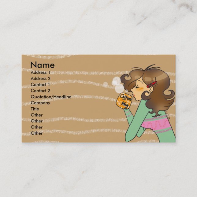 Coffee lover business card (Front)