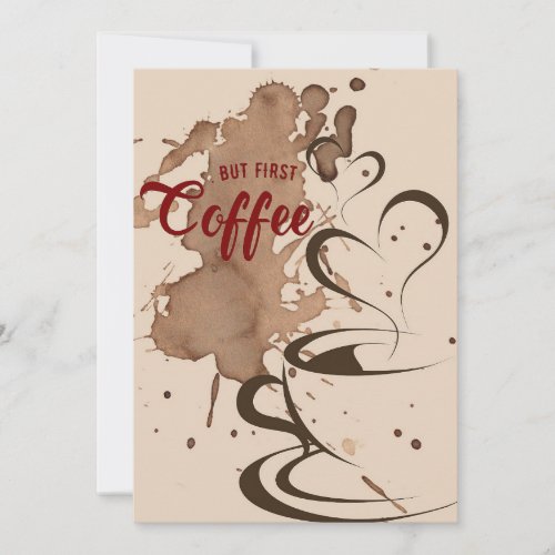 Coffee Lover But First Coffee Invitation