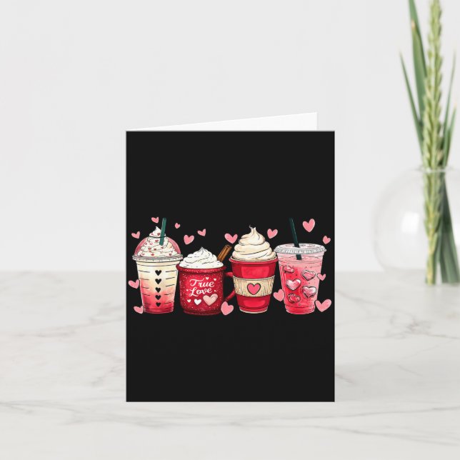 Coffee Lover C Latte Iced Cream Valentines Day Wom Card (Front)