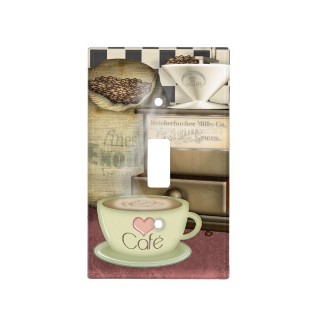 Coffee Lover Café Kitchen Light Switch Cover (Front)