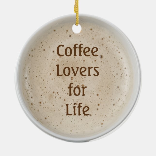 Coffee Lover Ceramic Ornament (Back)