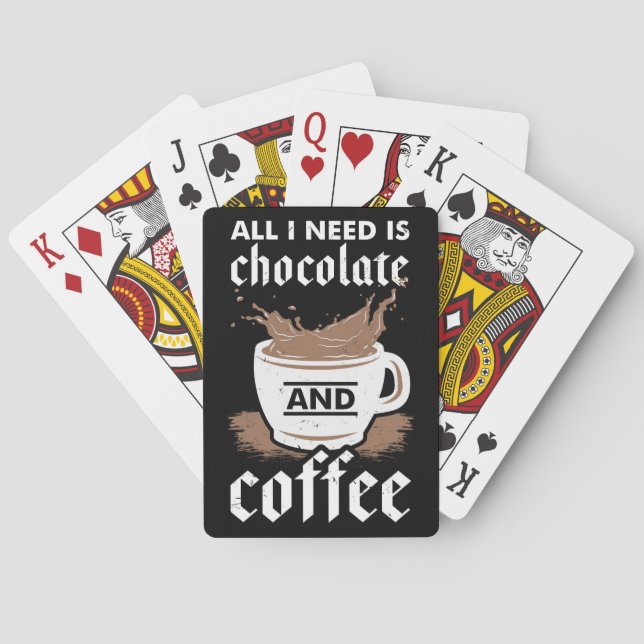 Coffee Lover Chocolate And Coffee Poker Cards (Back)