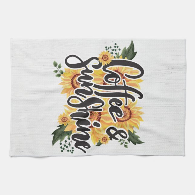 Coffee Lover Coffee And Sunshine Kitchen Towel (Horizontal)