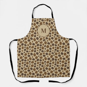 Coffee Lover Coffee Beans Beige Brown Patterned Apron
