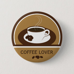 Coffee Lover Coffee Cup Coffee Beans Round Buttons