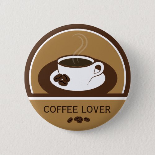 Coffee Lover Coffee Cup Coffee Beans Round Buttons