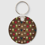 Coffee Lover Coffee Cups Keychain at Zazzle