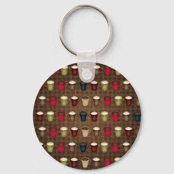 Coffee Lover Coffee Cups Keychain by countrykitchen at Zazzle