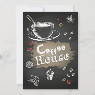 Coffee Lover Coffee house Blackboard Invitation