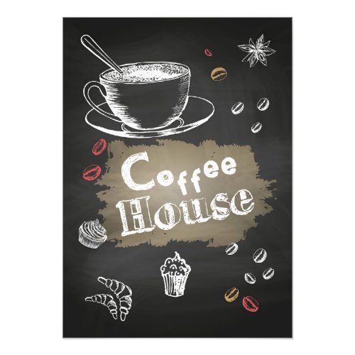 Coffee Lover Coffee house Blackboard Photo Print