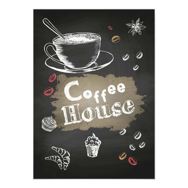 Coffee Lover Coffee house Blackboard Photo Print (Front)