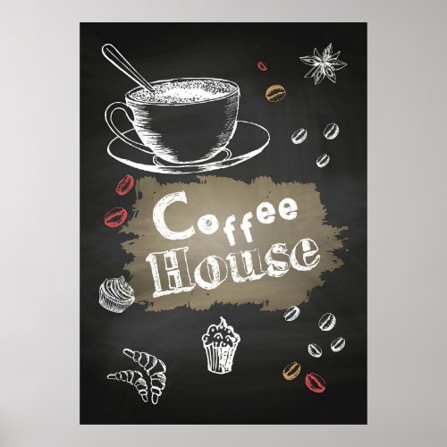 Coffee Lover Coffee house Blackboard Poster