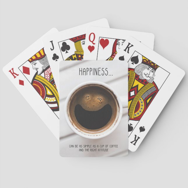 Coffee Lover Coffee Is Happiness Poker Cards (Back)